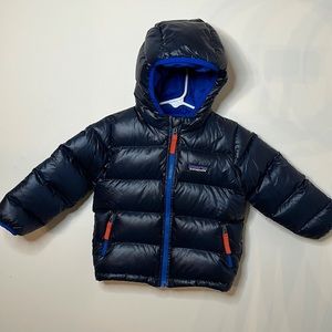 Baby/Toddler Patagonia Hi-Loft Down Sweater Hoody Puffer in Navy Size 2T